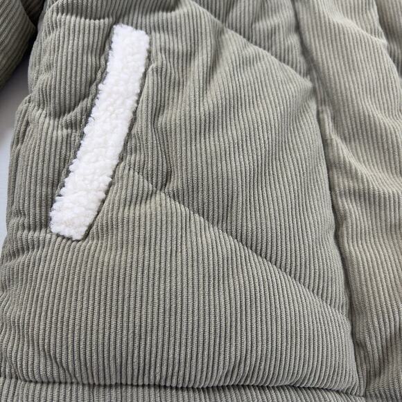 Hurley Women's Corduroy Fairsky Quilted Corduroy Puffer Jacket Olive Green Sz.S - Picture 6 of 9